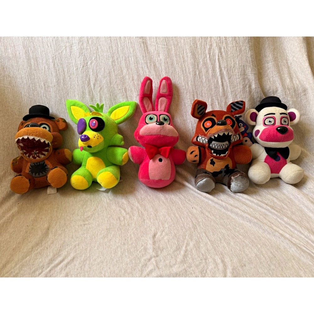 Five Nights at Freddy's FNAF Freddy Foxy Bonnie Plush Lot, Multicolor